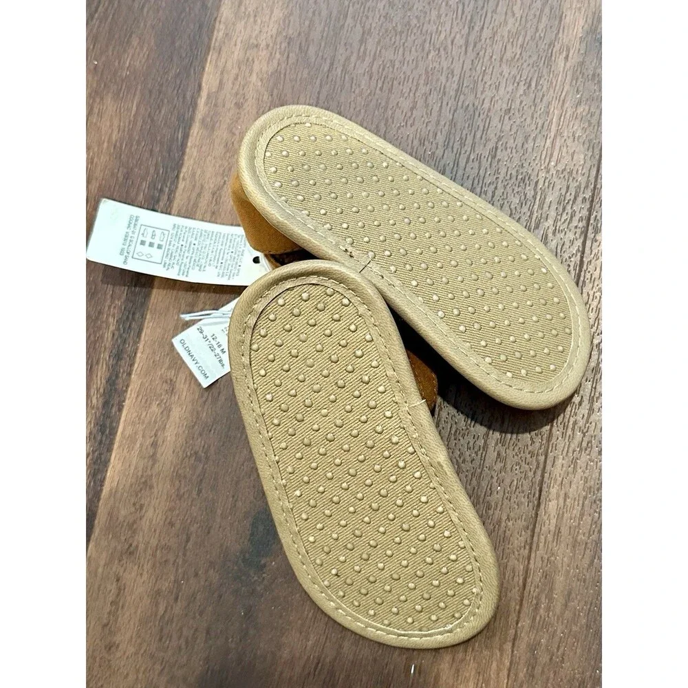 Old Navy Brown Scallop-Trim Ankle Strap Baby Sandals 12-18 MONTHS NWT!!!